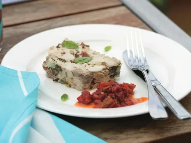 chicken, basil and sun-dried tomato terrine