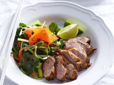 warm pork and choy sum salad