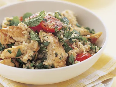 warm chicken tabbouleh