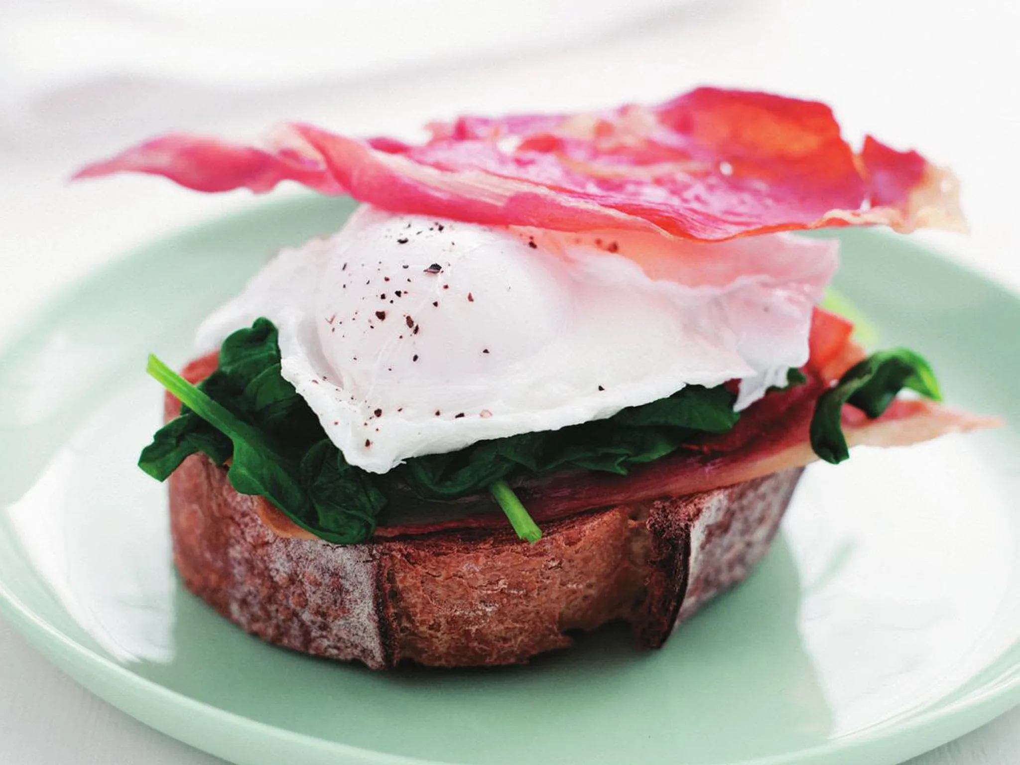 poached eggs on sourdough