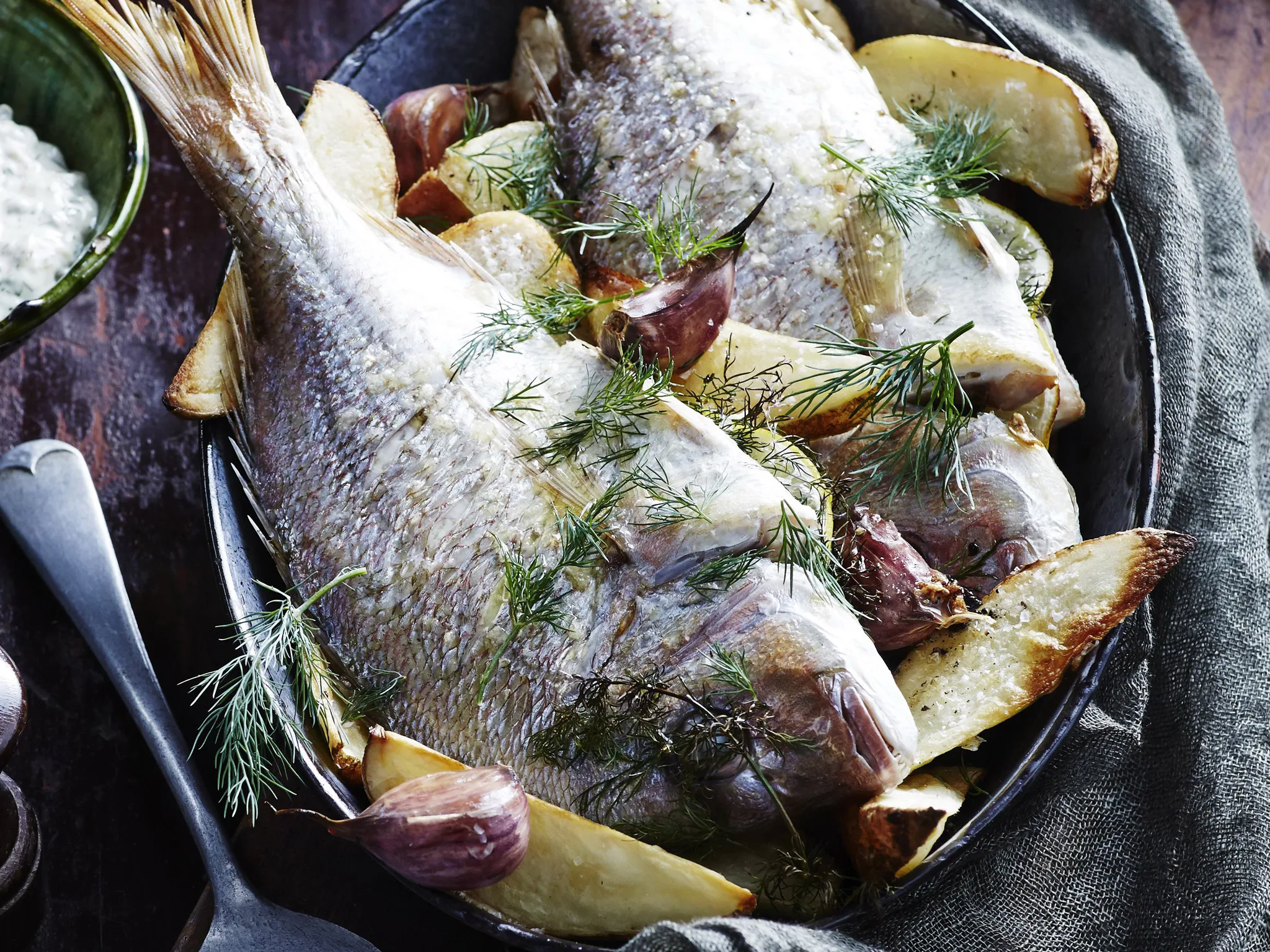ROASTED SNAPPER WITH HORSERADISH MAYO