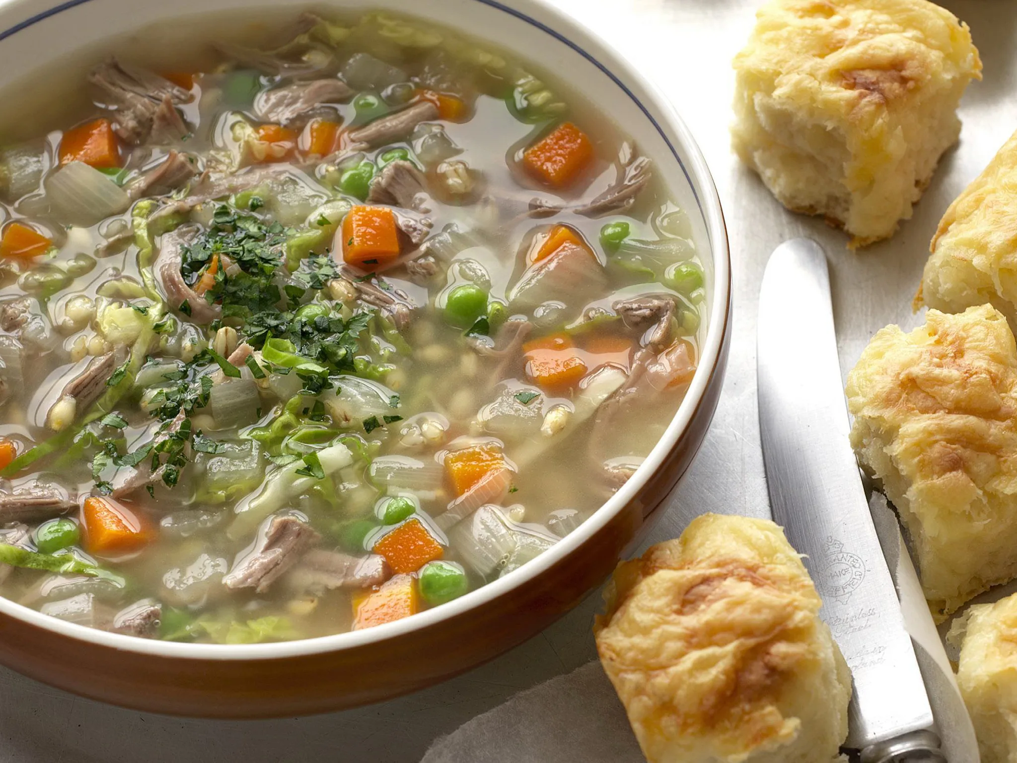 scotch broth with cheese scones