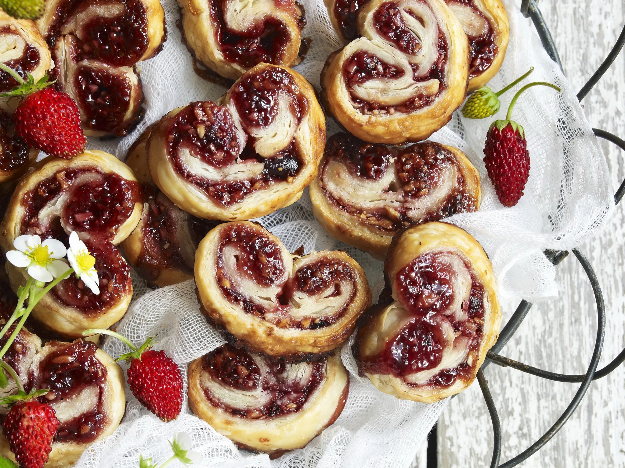 BERRY JAM AND VANILLA PALMIERS