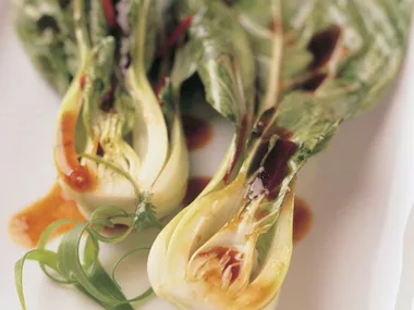 Buk choy steamed with chilli oil