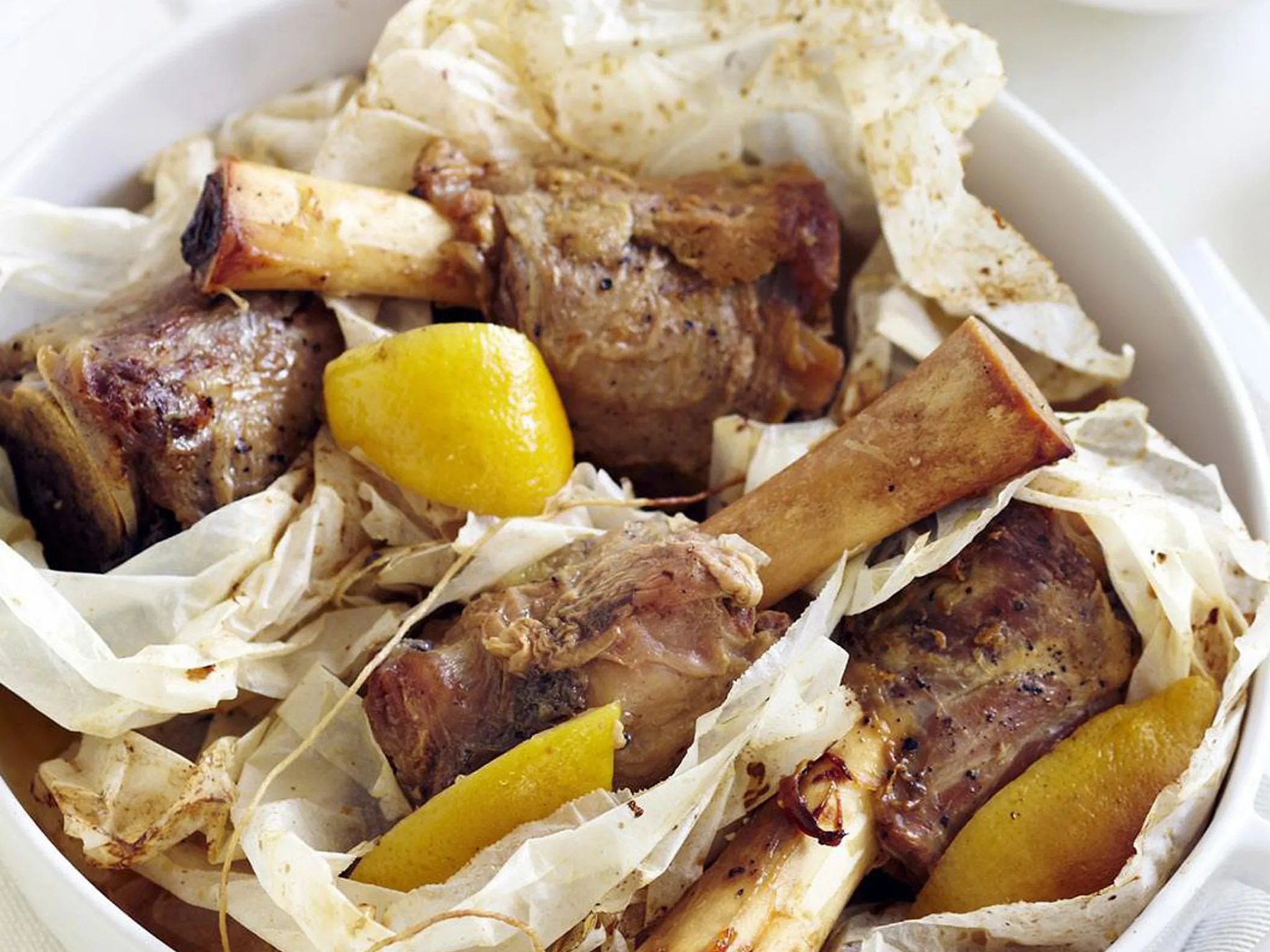 VEAL SHANKS WITH HONEY AND LEMON