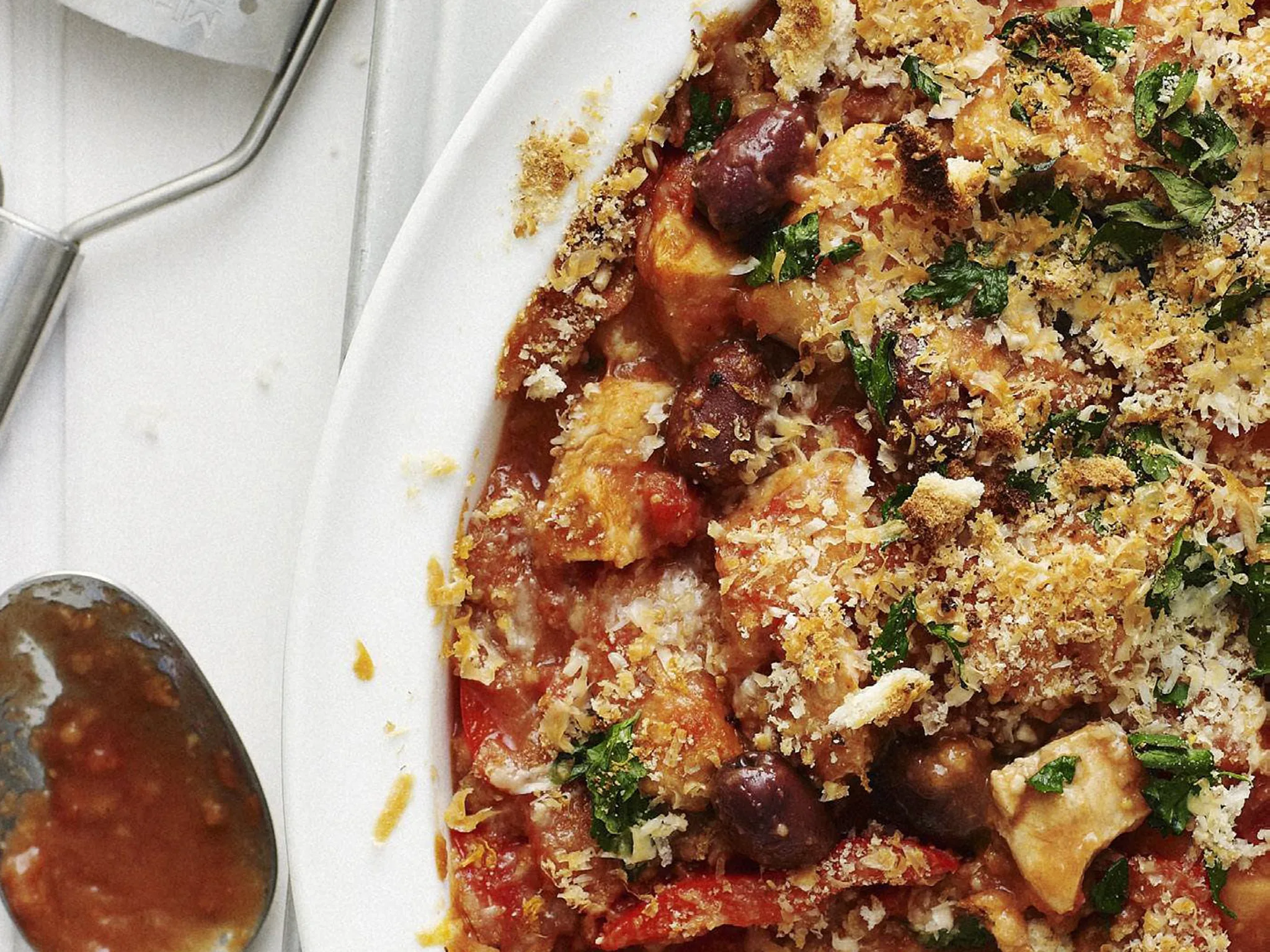 CHICKEN CACCIATORE WITH GREMOLATA AND PARMESAN TOPPING