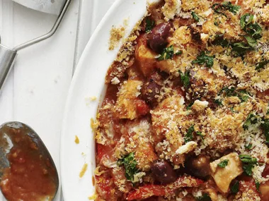 CHICKEN CACCIATORE WITH GREMOLATA AND PARMESAN TOPPING