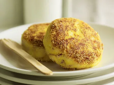 polenta and parmesan crusted fritters