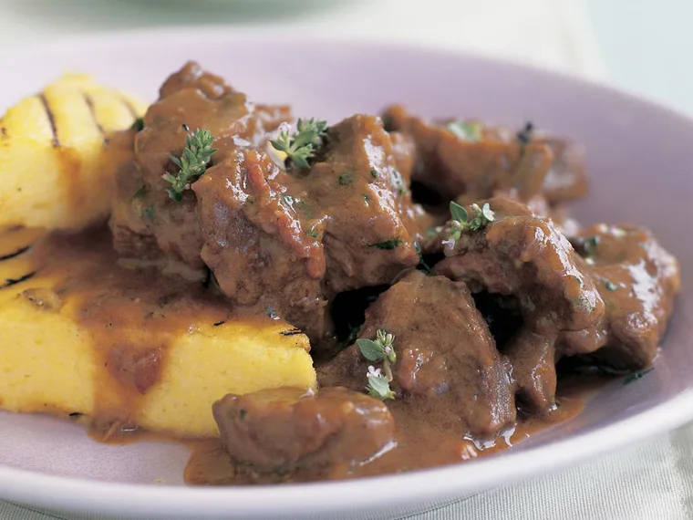 Beef ragu with grilled polenta