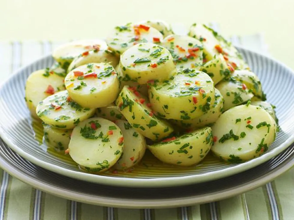 lemon, garlic and chilli  potato salad