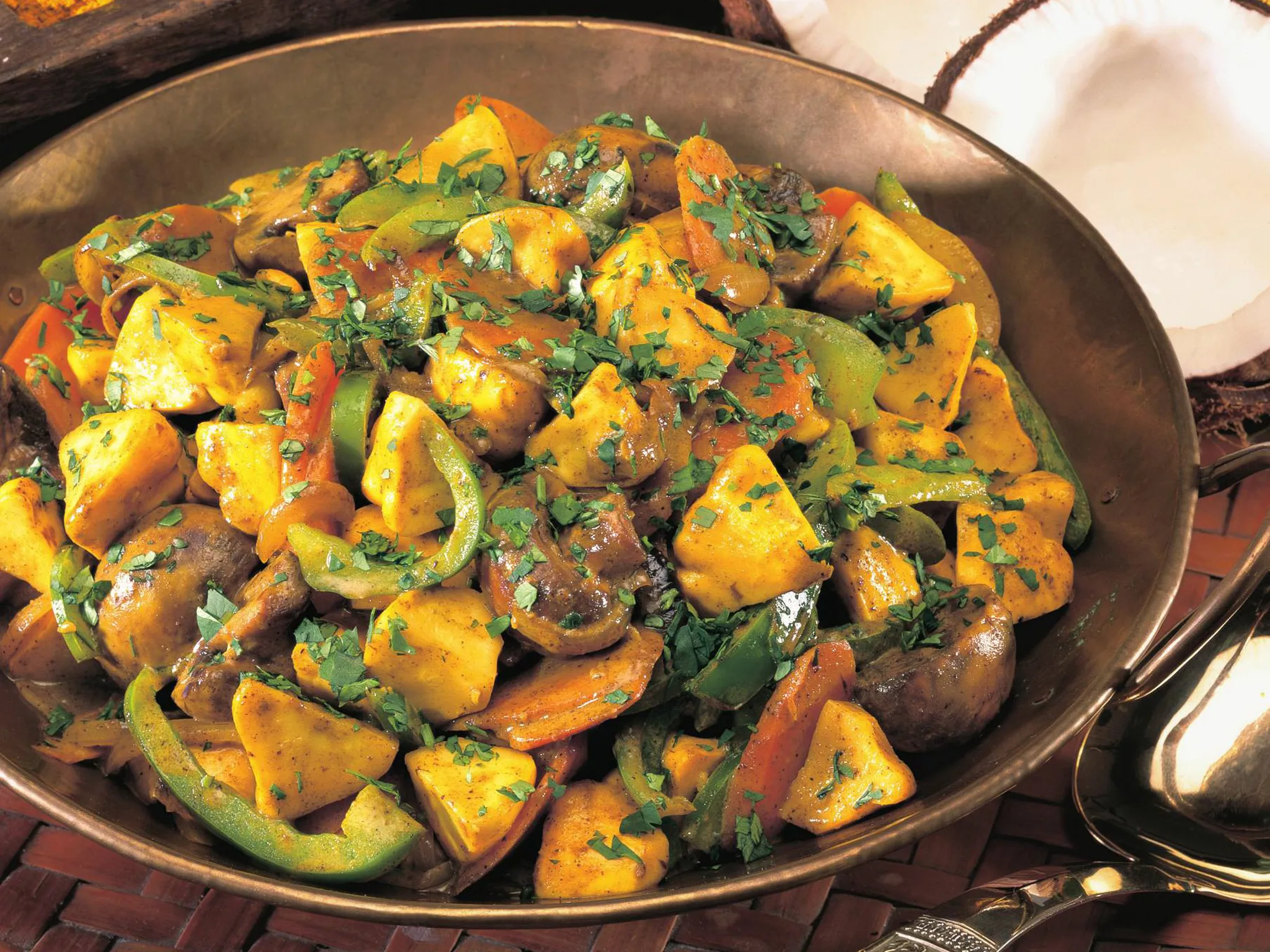 curried squash with mushrooms