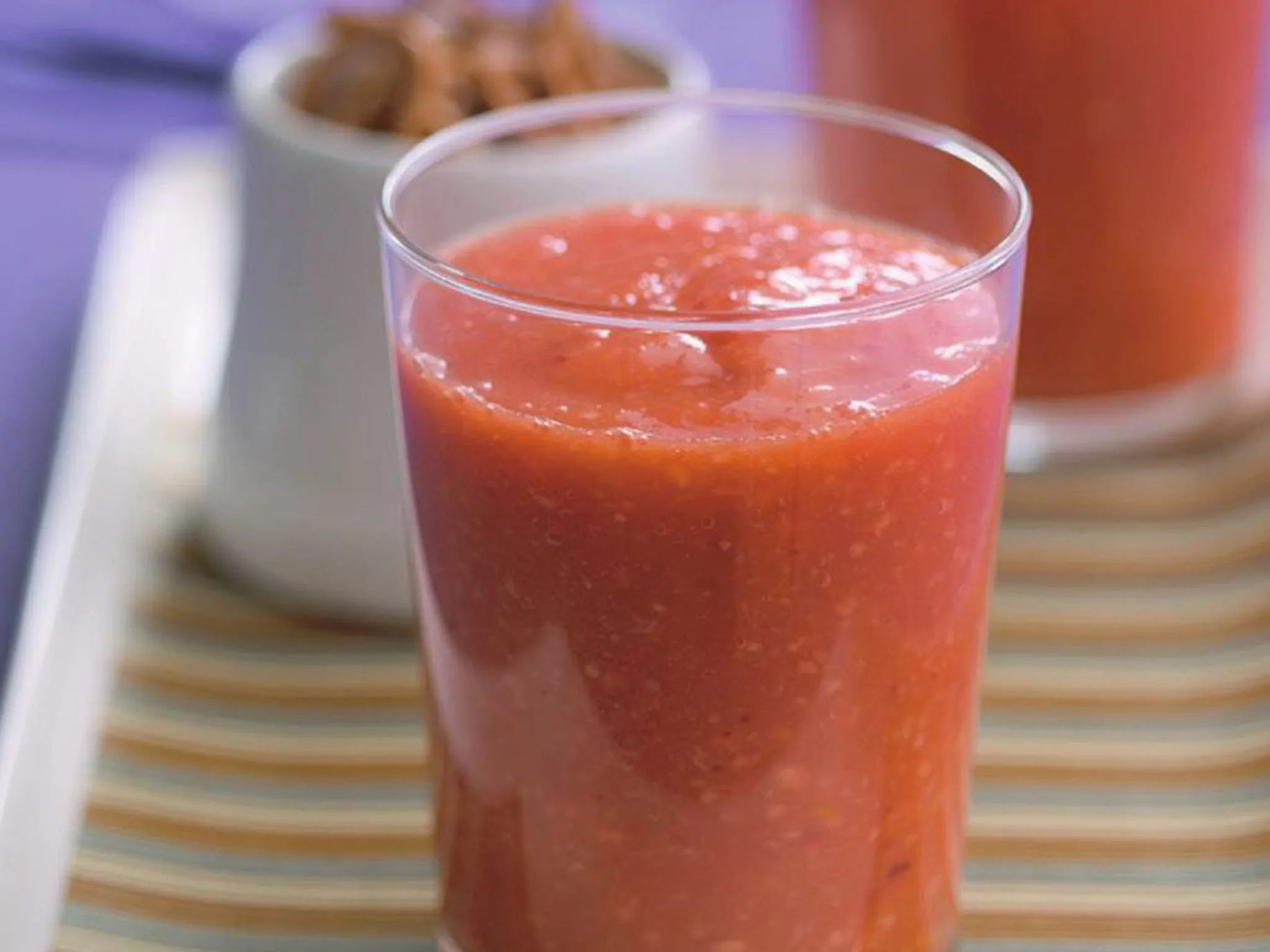 papaya, strawberry and orange juice
