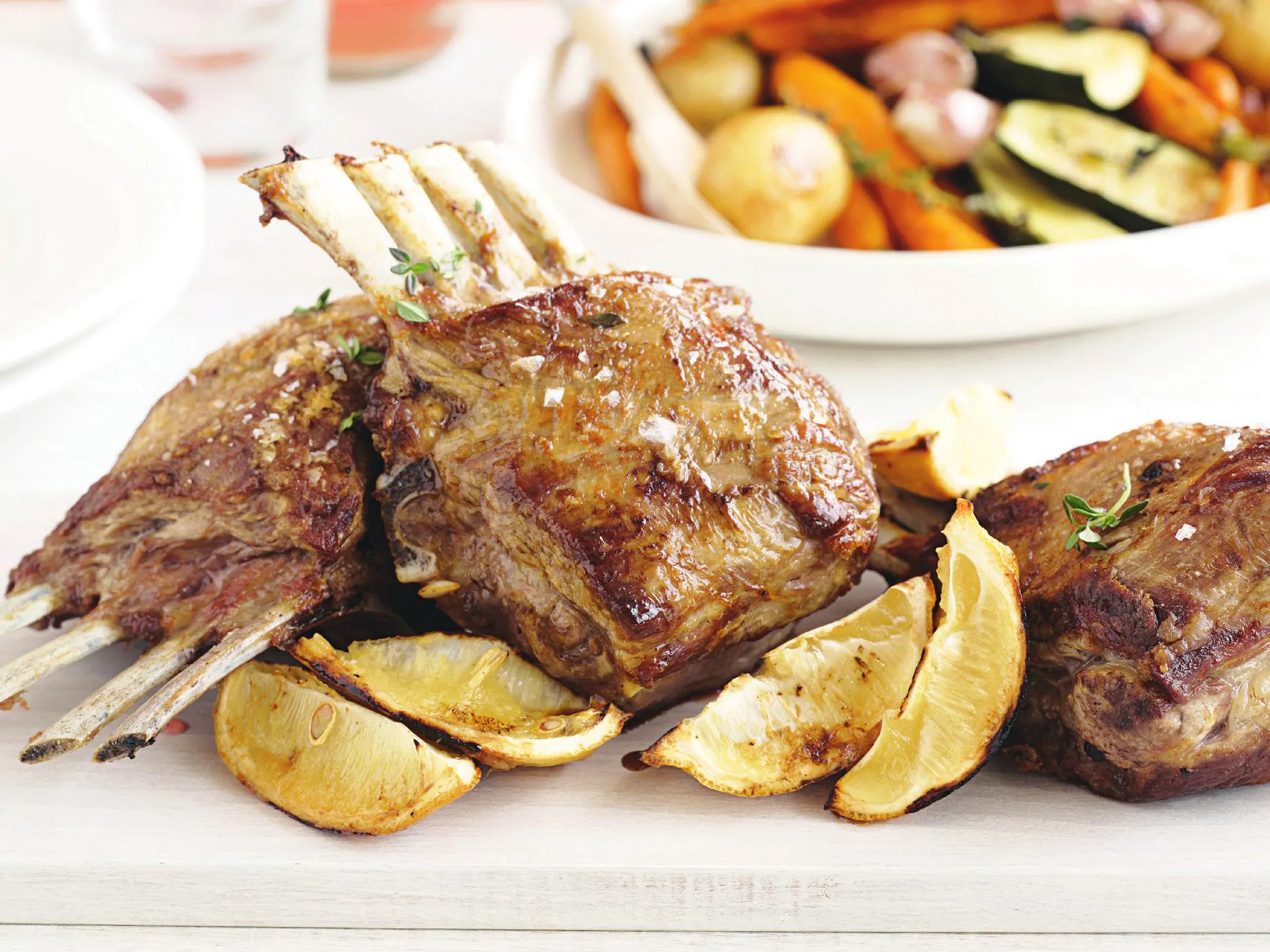 lemon and garlic lamb racks