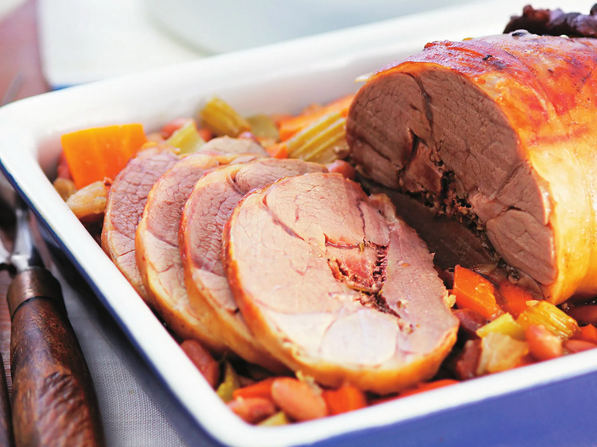 BRAISED LEG OF LAMB WITH BEANS