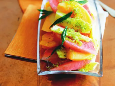 fruit salad with citrus sugar