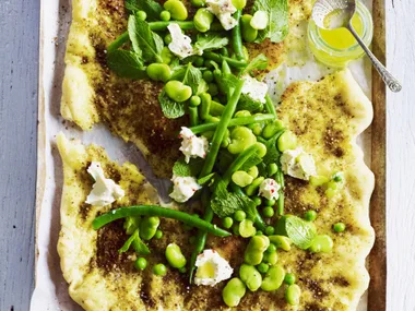 WARM LEBANESE BREAD WITH MINTED LABNE SALAD