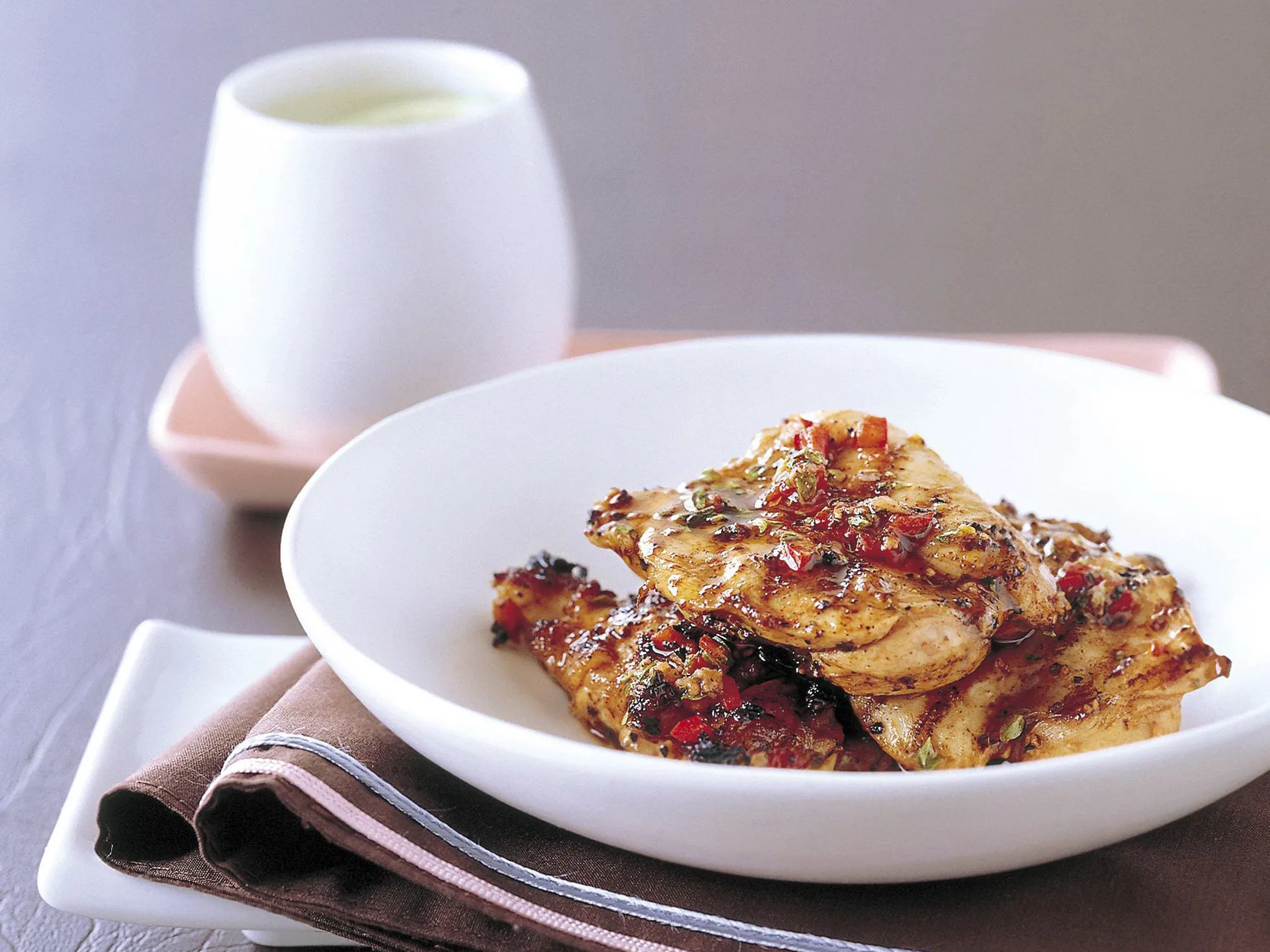 Portugese-style chicken thighs