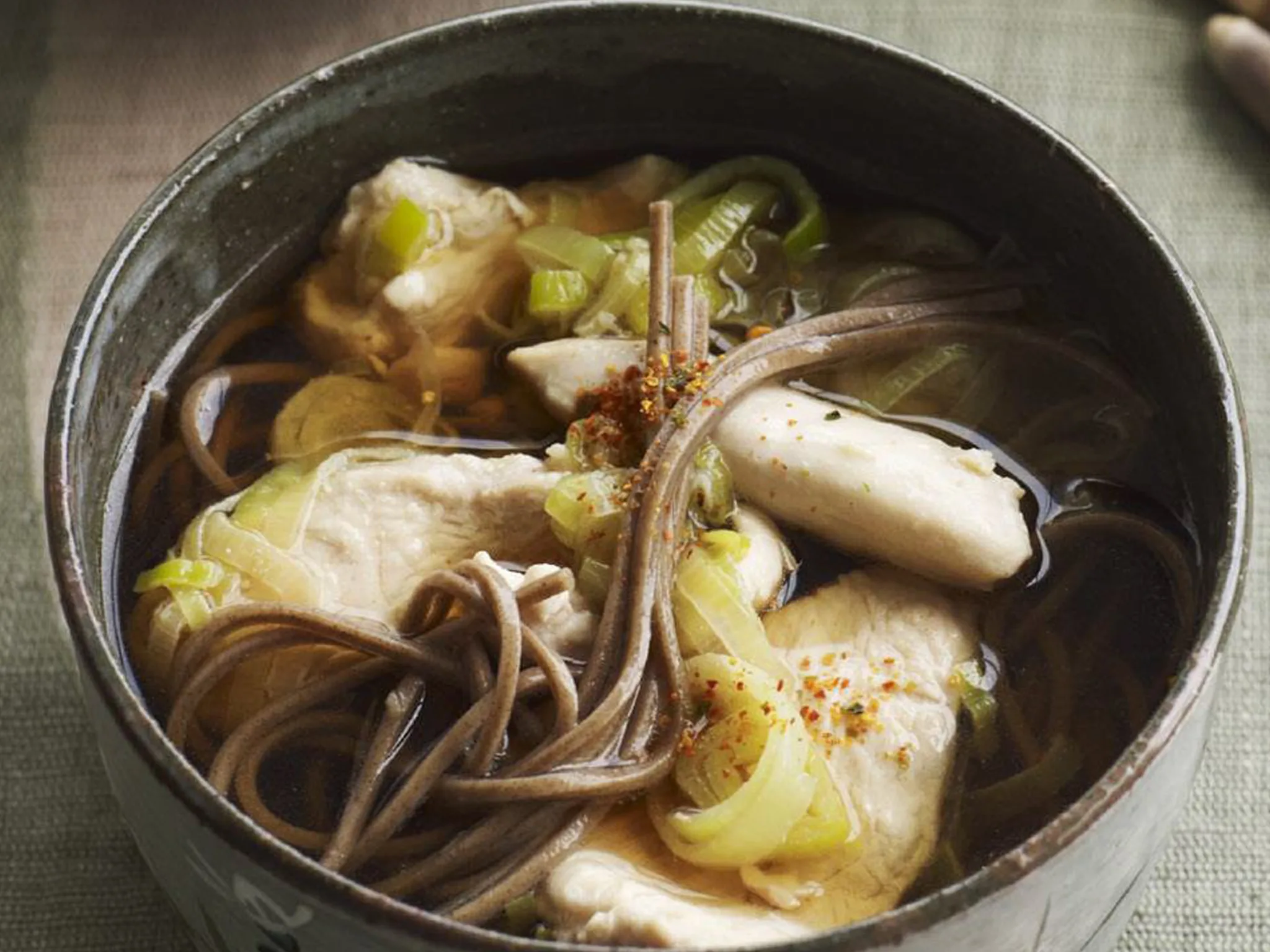 Soba in broth