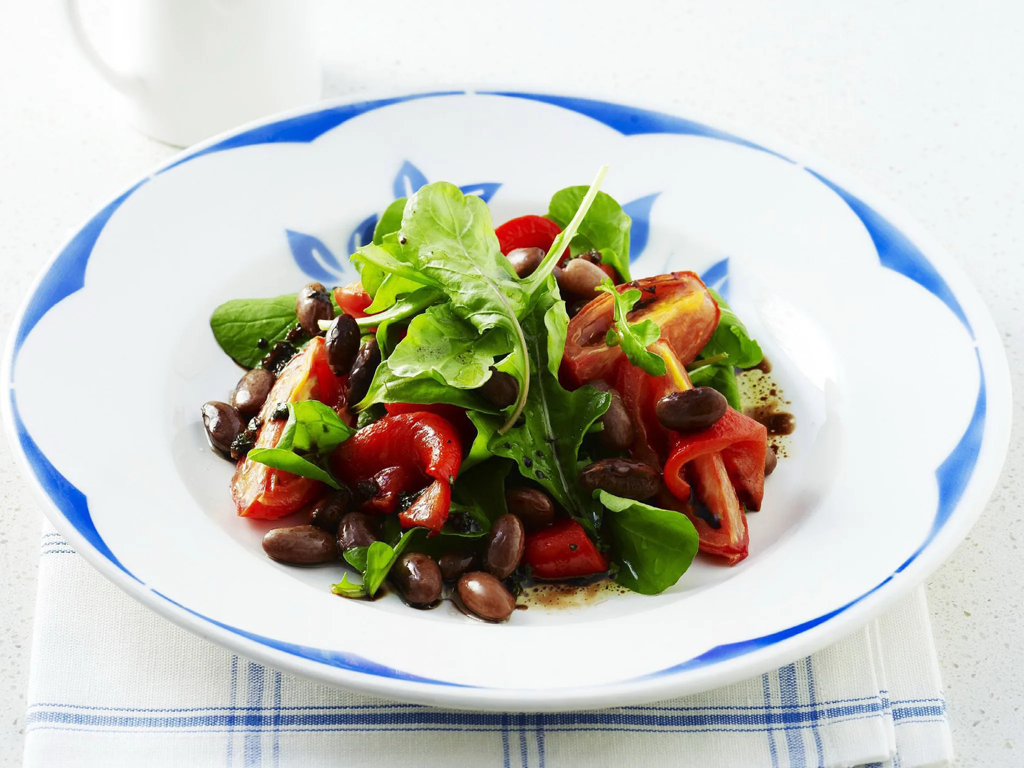 ROASTED CAPSICUM, TOMATO ANDBORLOTTI BEAN SALAD