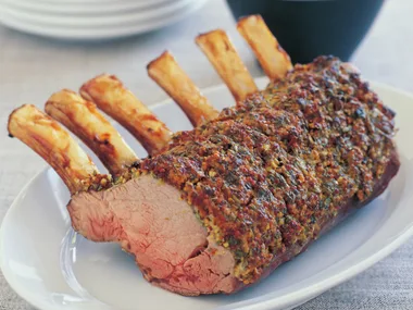 mustard-crusted rack of veal