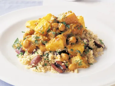 vegetable tagine with olive & parsley couscous