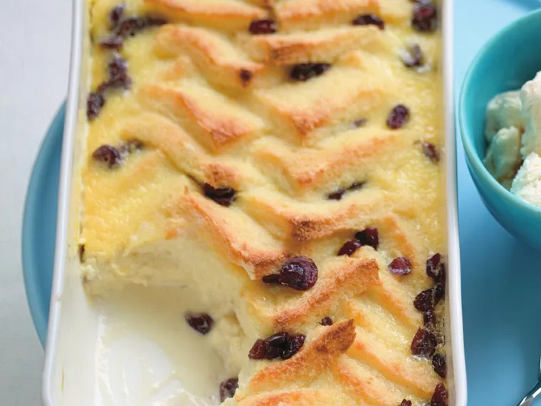 lemon and craisin bread pudding