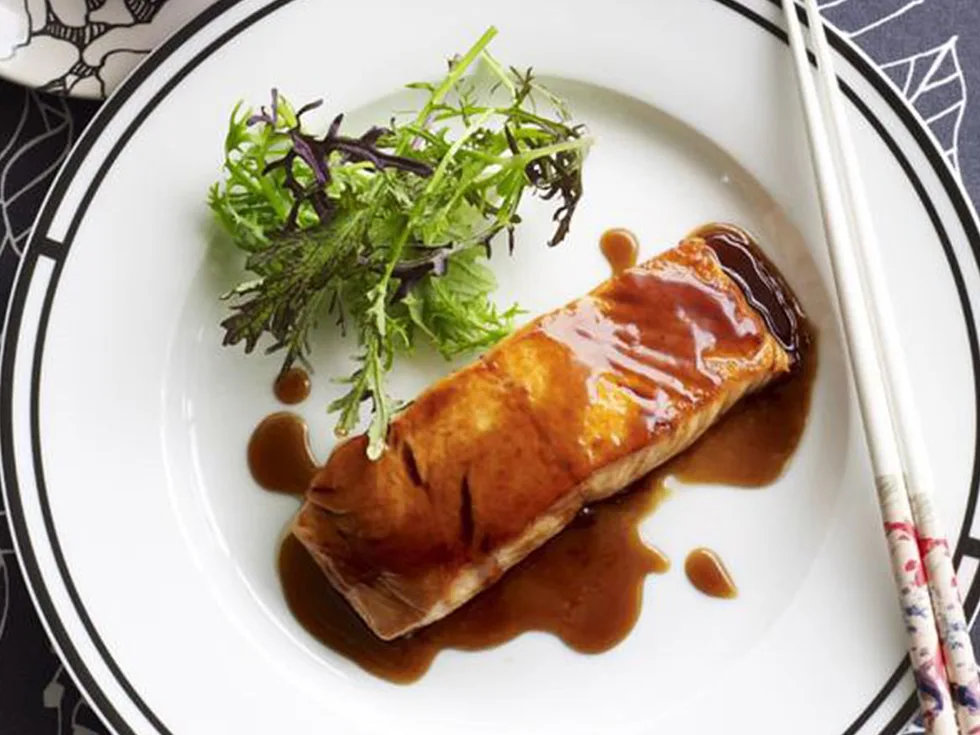 SAKE-GLAZED SALMON