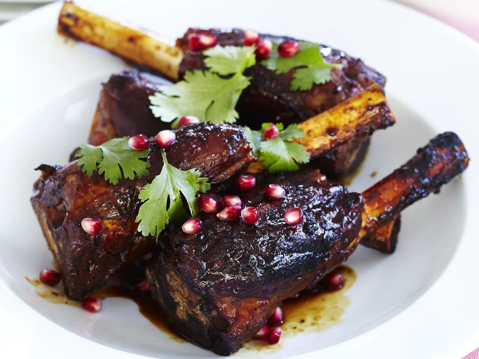 POMEGRANATE-GLAZED LAMB SHANKS