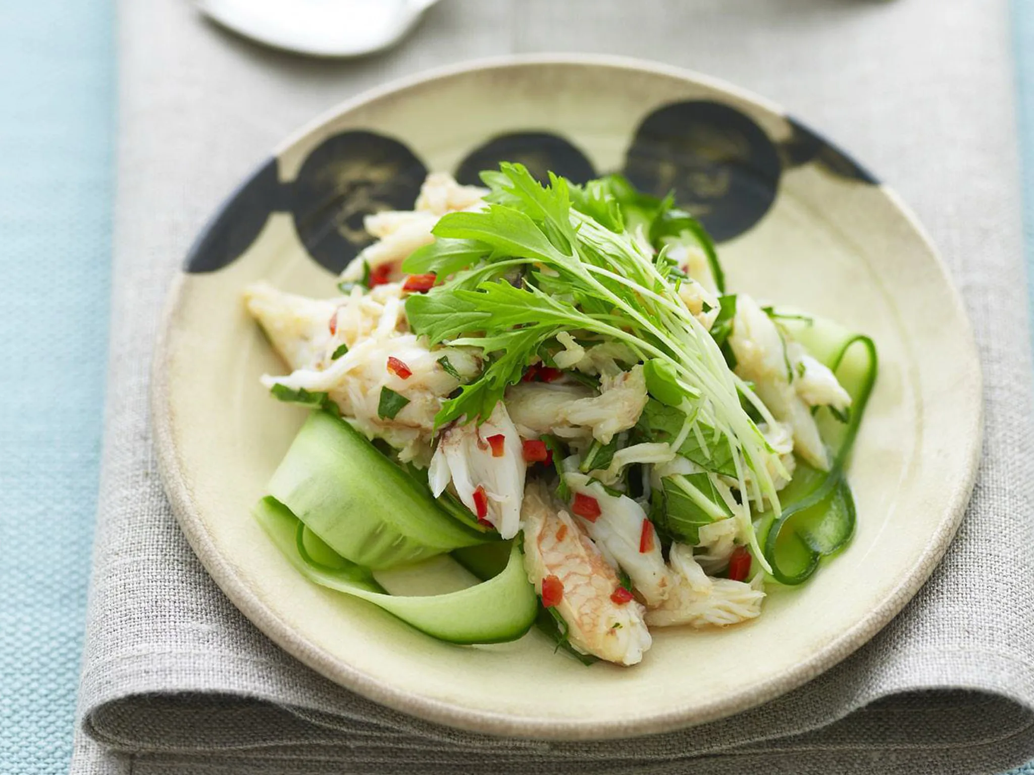 minted crab and cucumber salad