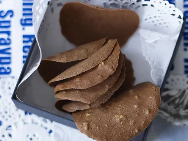 Chocolate hazelnut thins (tuiles au chocolat)