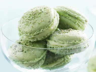 PISTACHIO AND ORANGE BLOSSOM MACAROONS