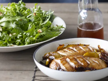 duck and caramelised apple salad