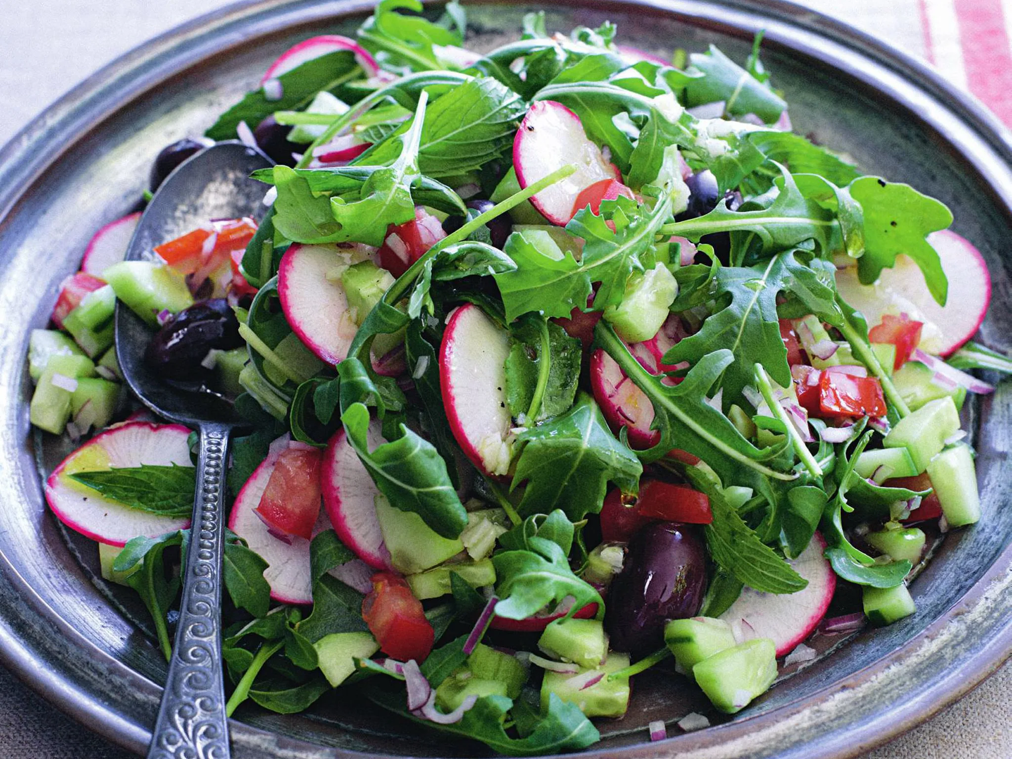 Radish and cucumber chopped salad