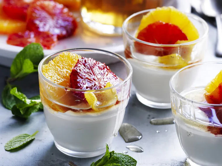 blood orange &lemon yoghurt cups