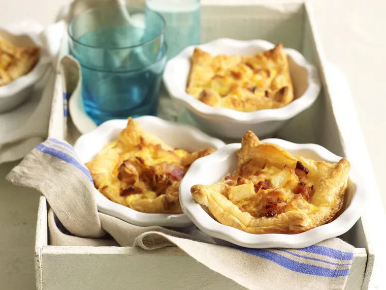 roast potato and bacon quiche