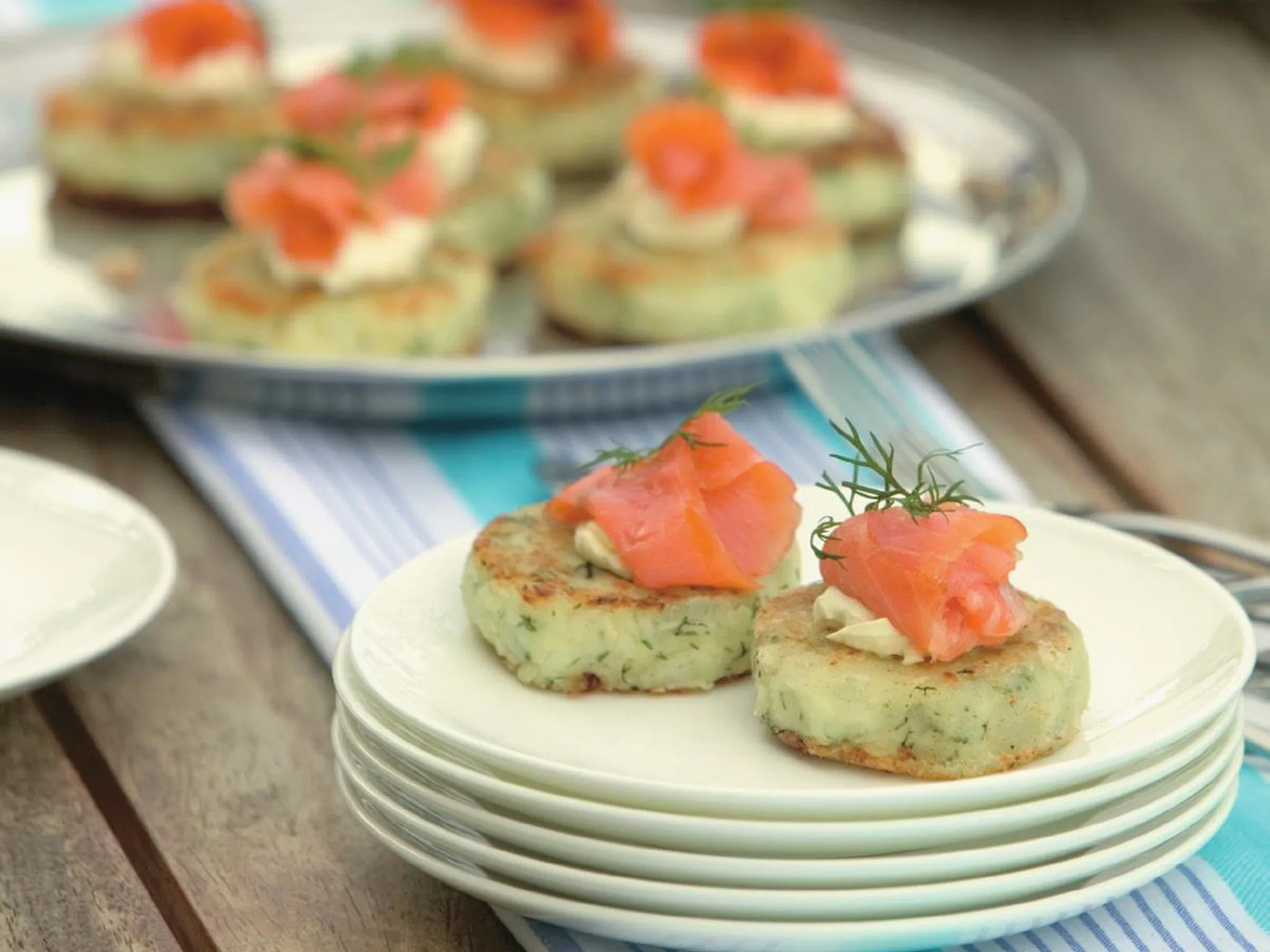 dill potato cakes with smoked salmon