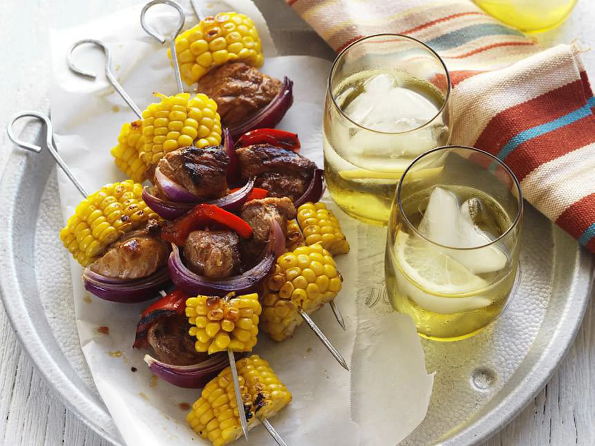 mexican pork and vegetable skewers