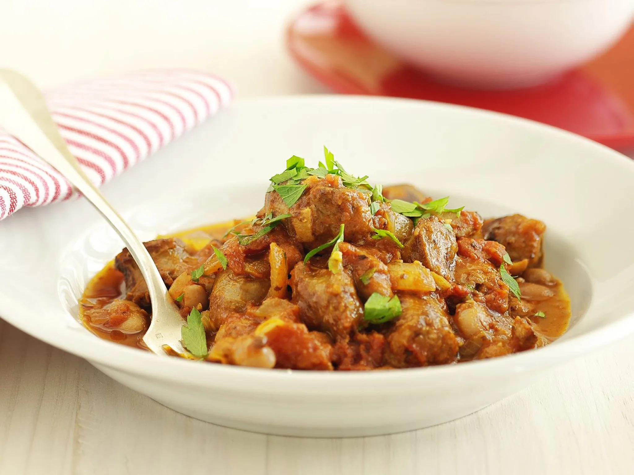 Sausages with borlotti beans