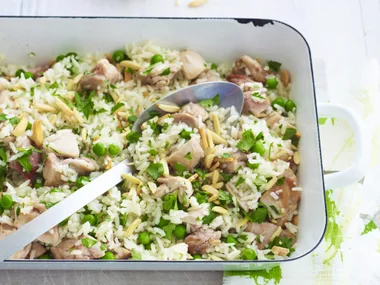 chicken and pea pilaf