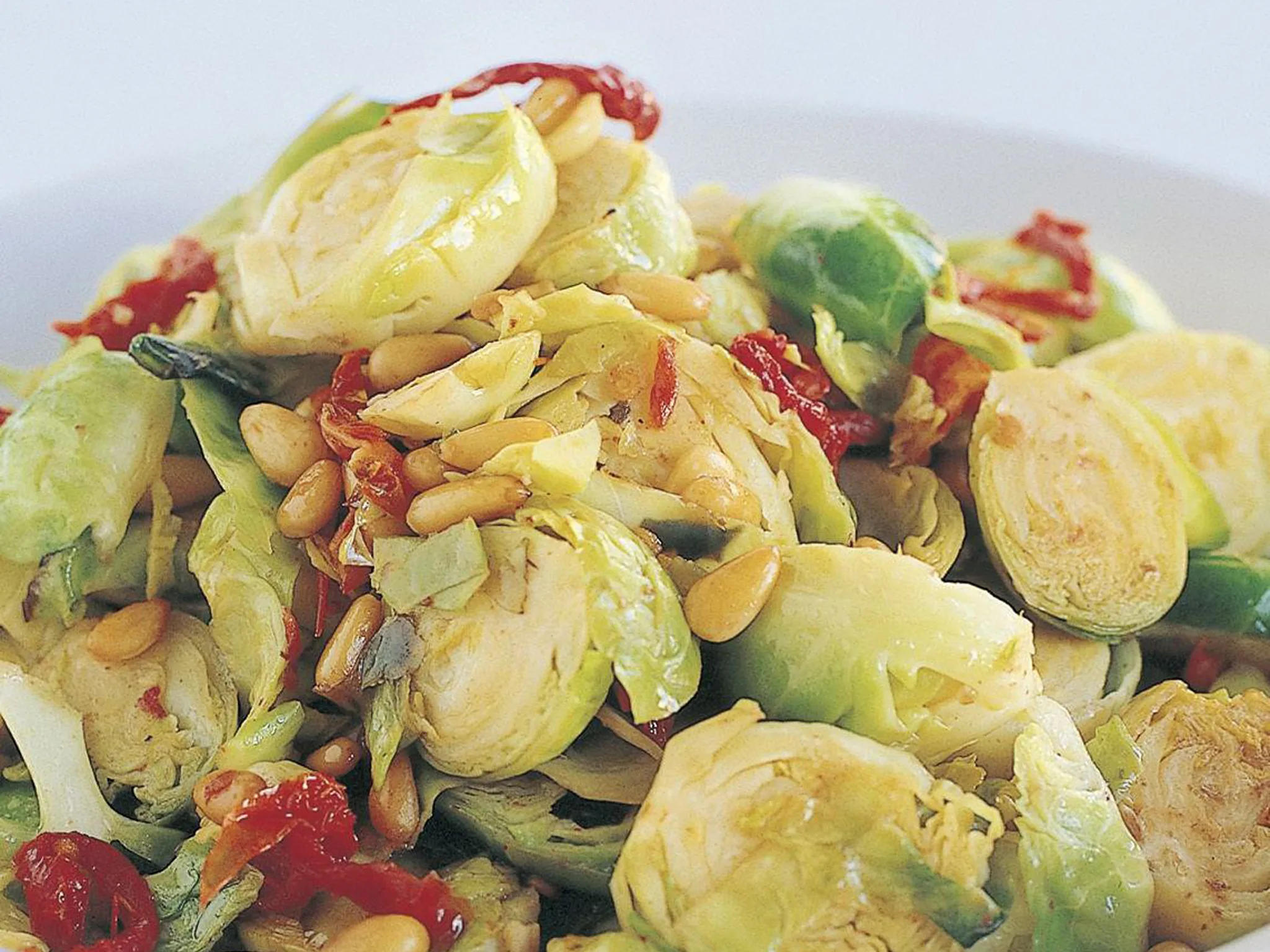 brussels sprouts and sun-dried tomato stir-fry