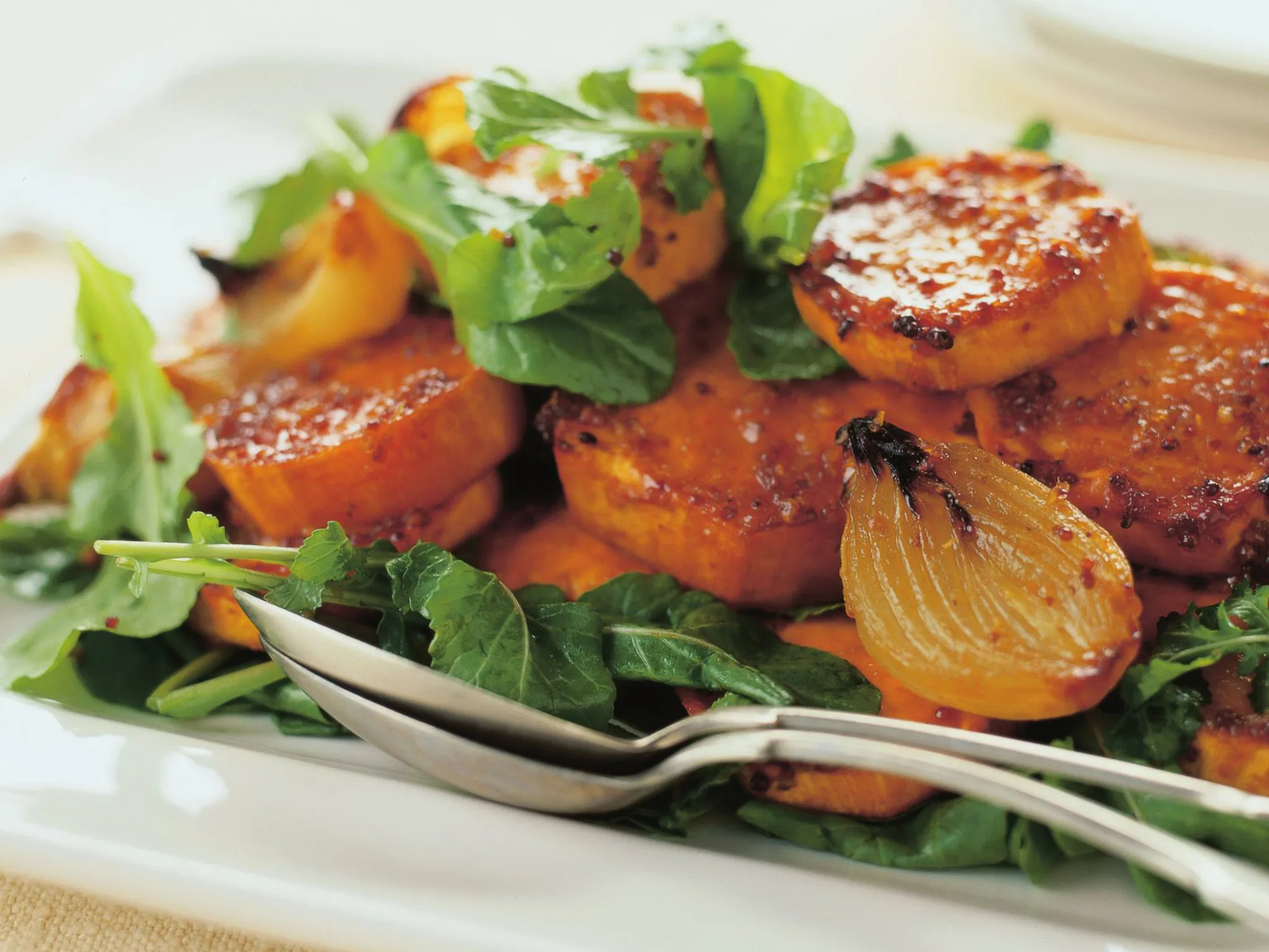 honey mustard-glazed kumara