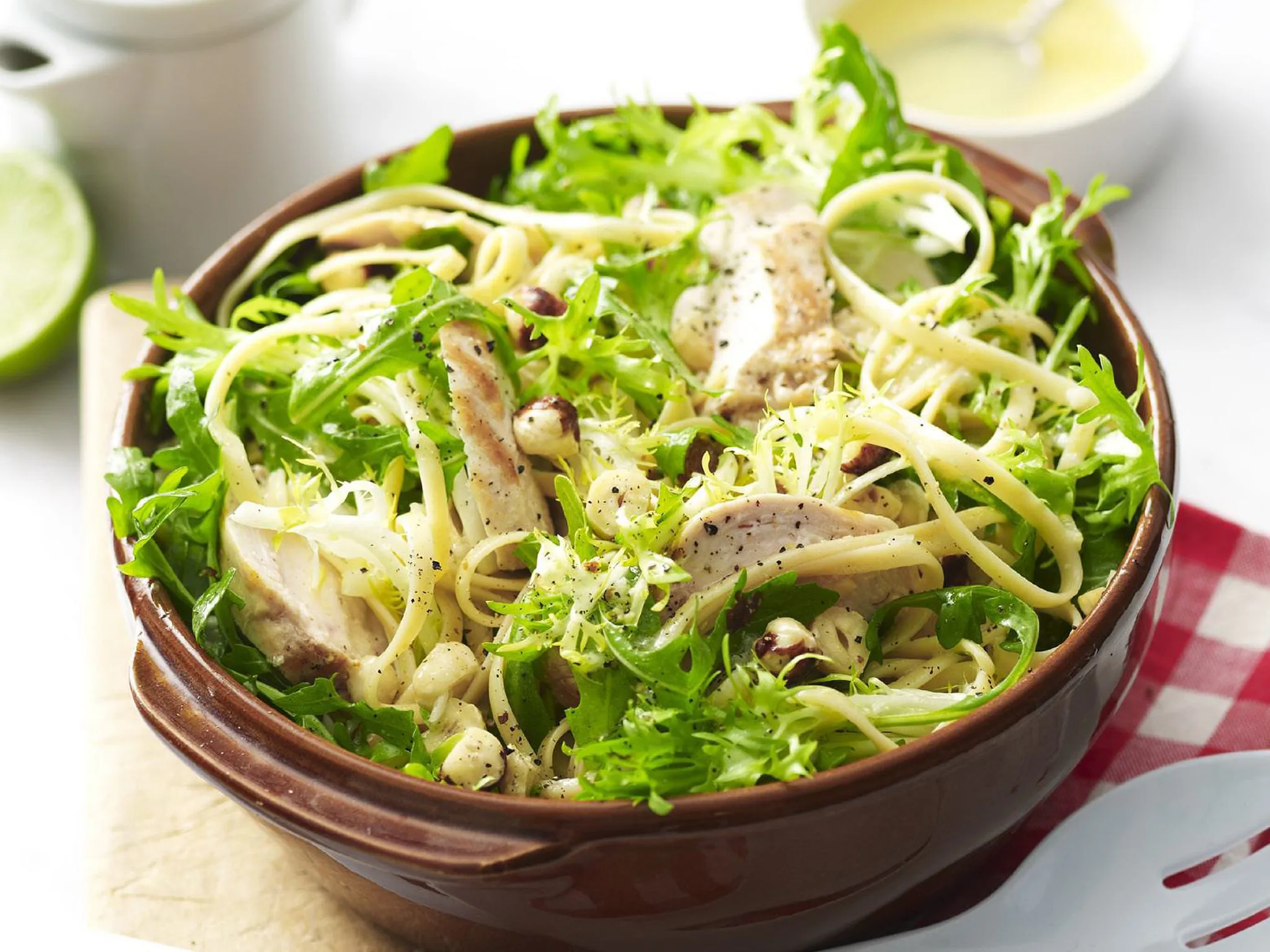 chicken, hazelnut and rocket salad