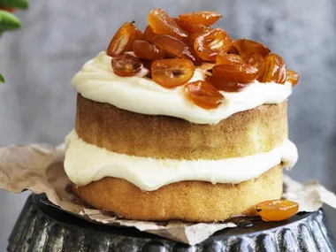Orange pound cake WITH CANDIED CUMQUATS