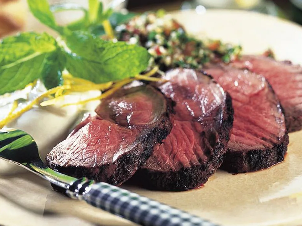 sumac lamb roasts with citrus tabbouleh