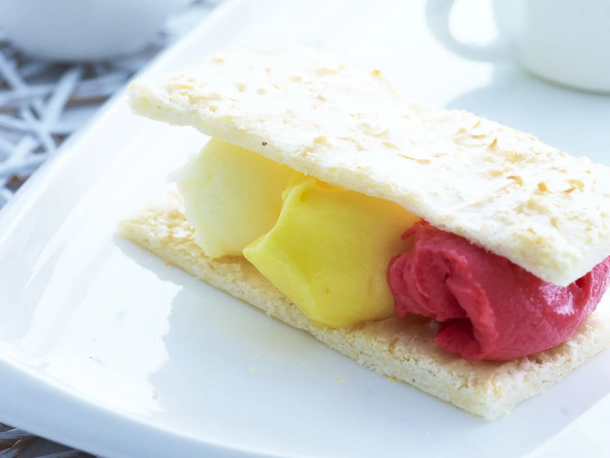 mango, raspberry and kaffir lime sorbets