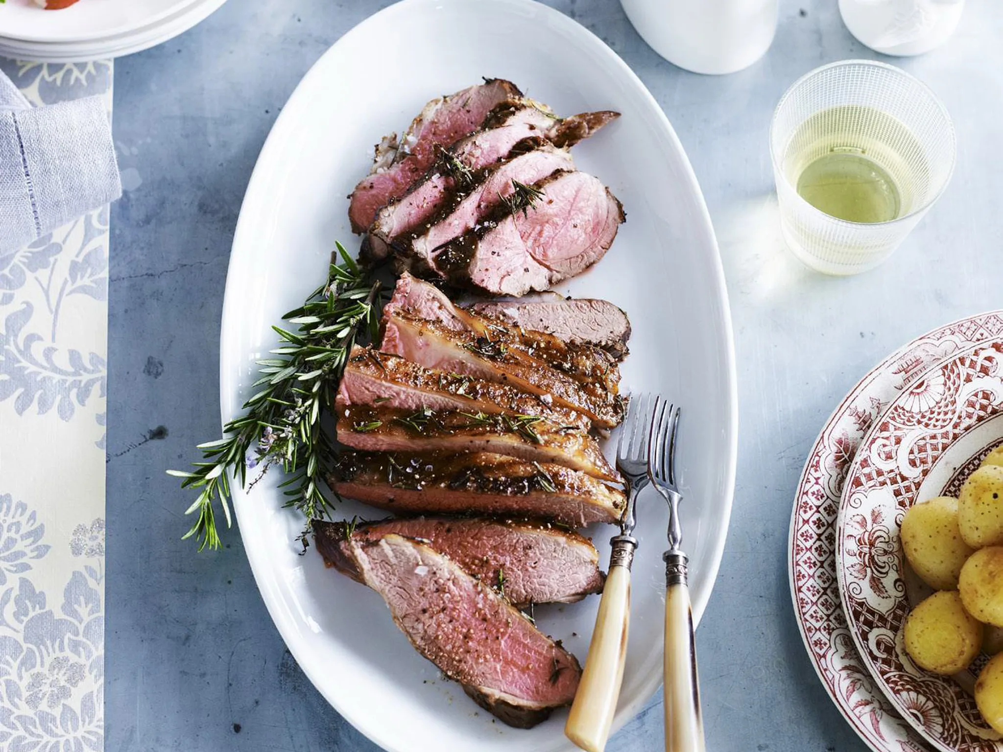 BUTTERFLIED LAMB WITH MINT SAUCE