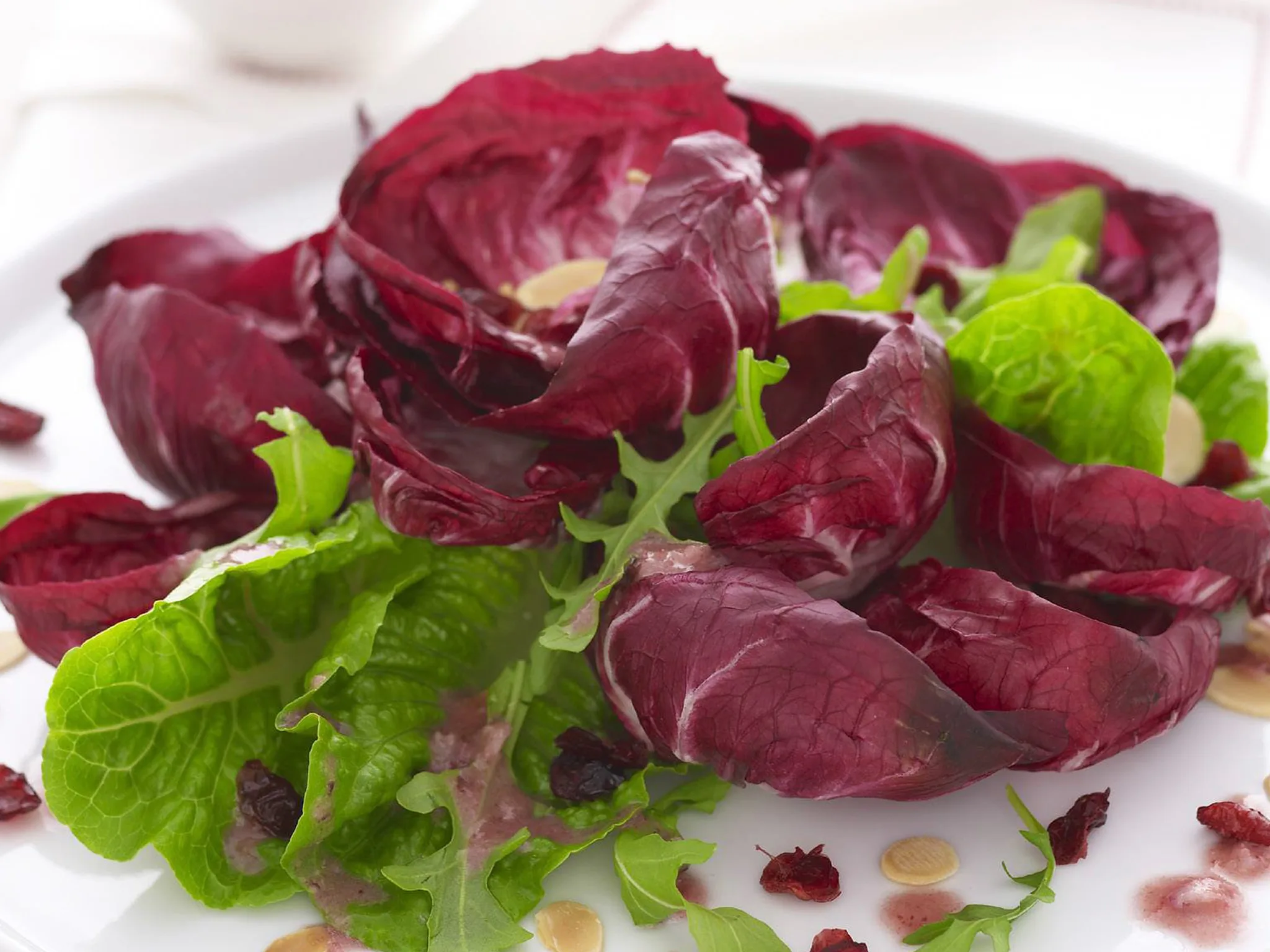 Mixed leaf salad with cranberry dressing