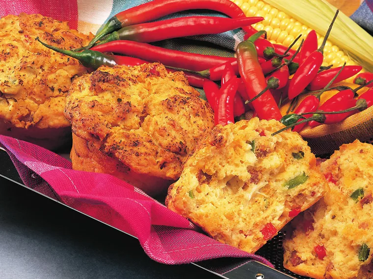 spicy sausage and corn muffins
