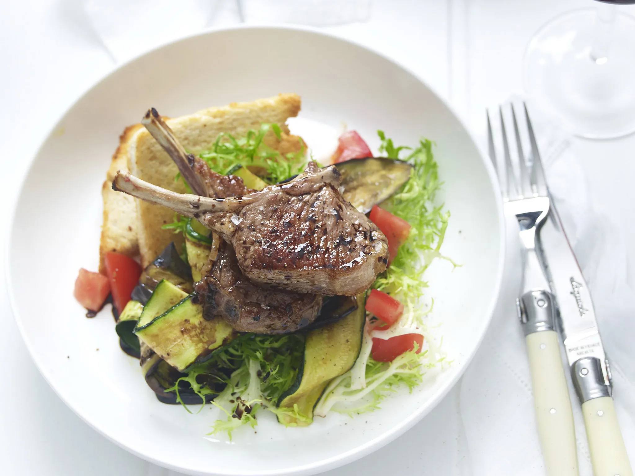 warm lamb salad with croûtons