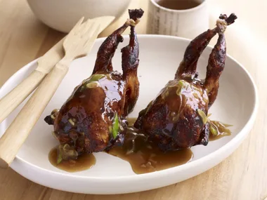 Sake marinated quail